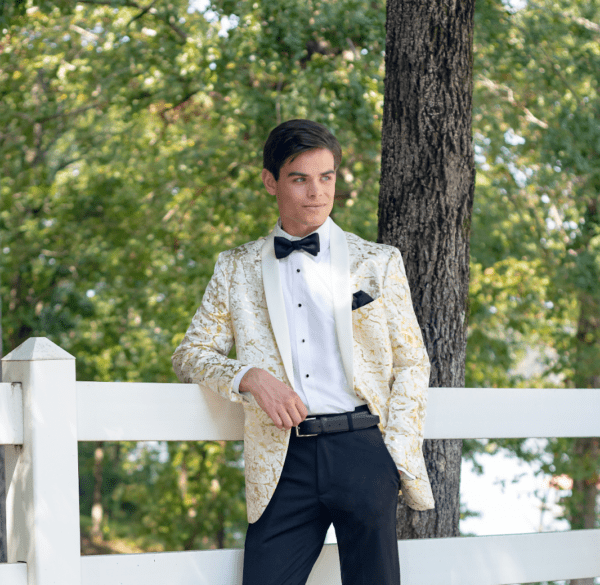 CAMO LAME' IVORY/GOLD/IVORY TUXEDO