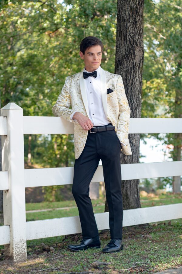 CAMO LAME' IVORY/GOLD/IVORY TUXEDO